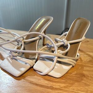 Cream Strappy Women's Heels